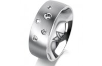 Ring 18 Karat Weissgold 7.0 mm l&auml;ngsmatt 5...