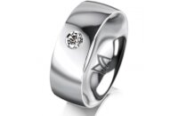 Ring 18 Karat Weissgold 7.0 mm poliert 1 Brillant G vs...