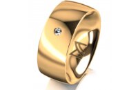 Ring 14 Karat Gelbgold 8.0 mm poliert 1 Brillant G vs...