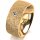 Ring 14 Karat Gelbgold 8.0 mm kristallmatt 1 Brillant G vs 0,050ct