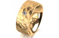 Ring 14 Karat Gelbgold 8.0 mm diamantmatt 1 Brillant G vs...