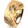 Ring 14 Karat Gelbgold 8.0 mm diamantmatt 1 Brillant G vs 0,050ct