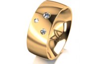 Ring 14 Karat Gelbgold 8.0 mm poliert 3 Brillanten G vs...