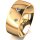 Ring 14 Karat Gelbgold 8.0 mm poliert 3 Brillanten G vs Gesamt 0,080ct