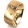 Ring 14 Karat Gelbgold 8.0 mm l&auml;ngsmatt 3 Brillanten G vs Gesamt 0,080ct