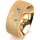 Ring 14 Karat Gelbgold 8.0 mm kreismatt 3 Brillanten G vs Gesamt 0,080ct