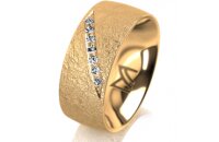 Ring 14 Karat Gelbgold 8.0 mm kreismatt 7 Brillanten G vs...