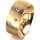 Ring 14 Karat Gelbgold 8.0 mm längsmatt 5 Brillanten G vs Gesamt 0,115ct
