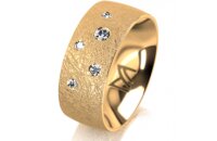 Ring 14 Karat Gelbgold 8.0 mm kreismatt 5 Brillanten G vs...