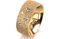 Ring 14 Karat Gelbgold 8.0 mm kristallmatt 5 Brillanten G...