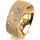 Ring 14 Karat Gelbgold 8.0 mm kristallmatt 5 Brillanten G vs Gesamt 0,115ct