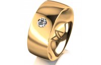 Ring 14 Karat Gelbgold 8.0 mm poliert 1 Brillant G vs...
