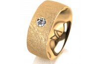 Ring 14 Karat Gelbgold 8.0 mm kreismatt 1 Brillant G vs...
