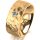 Ring 14 Karat Gelbgold 8.0 mm diamantmatt 1 Brillant G vs 0,090ct