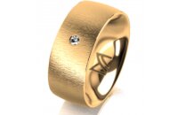 Ring 18 Karat Gelbgold 8.0 mm sandmatt 1 Brillant G vs...
