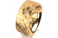 Ring 18 Karat Gelbgold 8.0 mm diamantmatt 1 Brillant G vs...