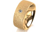 Ring 18 Karat Gelbgold 8.0 mm kreismatt 1 Brillant G vs...