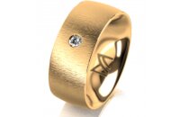 Ring 18 Karat Gelbgold 8.0 mm sandmatt 1 Brillant G vs...