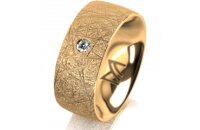 Ring 18 Karat Gelbgold 8.0 mm kristallmatt 1 Brillant G...