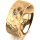Ring 18 Karat Gelbgold 8.0 mm diamantmatt 1 Brillant G vs 0,050ct