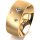 Ring 18 Karat Gelbgold 8.0 mm sandmatt 3 Brillanten G vs Gesamt 0,080ct