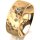Ring 18 Karat Gelbgold 8.0 mm diamantmatt 3 Brillanten G vs Gesamt 0,080ct