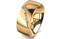 Ring 18 Karat Gelbgold 8.0 mm poliert 7 Brillanten G vs...