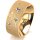 Ring 18 Karat Gelbgold 8.0 mm kreismatt 5 Brillanten G vs Gesamt 0,115ct