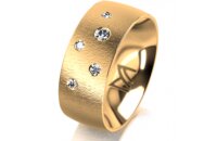 Ring 18 Karat Gelbgold 8.0 mm sandmatt 5 Brillanten G vs...