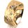 Ring 18 Karat Gelbgold 8.0 mm diamantmatt 5 Brillanten G vs Gesamt 0,115ct