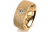 Ring 18 Karat Gelbgold 8.0 mm kristallmatt 1 Brillant G...