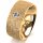 Ring 18 Karat Gelbgold 8.0 mm kristallmatt 1 Brillant G vs 0,090ct