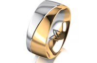 Ring 14 Karat Gelb-/Weissgold 8.0 mm poliert