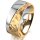 Ring 14 Karat Gelb-/Weissgold 8.0 mm diamantmatt
