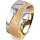 Ring 14 Karat Gelb-/Weissgold 8.0 mm kreismatt 1 Brillant G vs 0,025ct