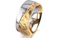 Ring 14 Karat Gelb-/Weissgold 8.0 mm diamantmatt 1...