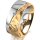 Ring 14 Karat Gelb-/Weissgold 8.0 mm diamantmatt 1 Brillant G vs 0,025ct