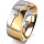 Ring 14 Karat Gelb-/Weissgold 8.0 mm poliert 1 Brillant G vs 0,050ct
