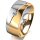 Ring 14 Karat Gelb-/Weissgold 8.0 mm poliert 1 Brillant G vs 0,050ct