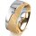 Ring 14 Karat Gelb-/Weissgold 8.0 mm kreismatt 1 Brillant G vs 0,050ct
