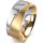 Ring 14 Karat Gelb-/Weissgold 8.0 mm sandmatt 1 Brillant G vs 0,050ct