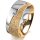 Ring 14 Karat Gelb-/Weissgold 8.0 mm kristallmatt 1 Brillant G vs 0,050ct
