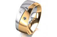 Ring 14 Karat Gelb-/Weissgold 8.0 mm poliert 3 Brillanten...