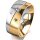 Ring 14 Karat Gelb-/Weissgold 8.0 mm poliert 3 Brillanten G vs Gesamt 0,080ct