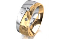 Ring 14 Karat Gelb-/Weissgold 8.0 mm diamantmatt 3...
