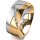 Ring 14 Karat Gelb-/Weissgold 8.0 mm poliert 7 Brillanten G vs Gesamt 0,095ct