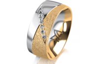 Ring 14 Karat Gelb-/Weissgold 8.0 mm kreismatt 7...