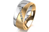 Ring 14 Karat Gelb-/Weissgold 8.0 mm sandmatt 7...
