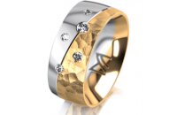 Ring 14 Karat Gelb-/Weissgold 8.0 mm diamantmatt 5...