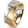 Ring 14 Karat Gelb-/Weissgold 8.0 mm sandmatt 1 Brillant G vs 0,090ct